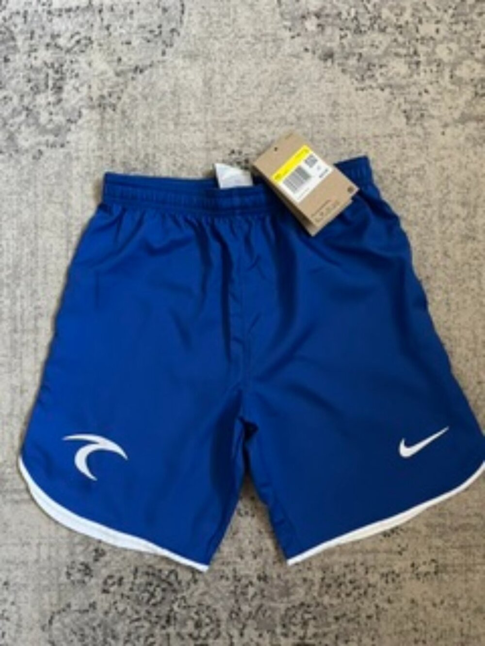 NWT NIKE Dri-Fit Blue White SURF Soccer Shorts DH8410-480 Youth S